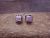 Zuni Indian Sterling Silver Square Pink Opal Post Earrings by Chuyate