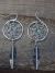 Navajo Sterling Silver Turquoise Dreamcatcher Feather Earrings by Arviso