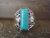 Navajo Sterling Silver Turquoise Feather Ring Signed Darrell Morgan - Size 9.5