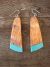 Navajo Indian Spiny Oyster & Turquoise Slab Dangle Earrings by L. Pete