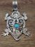 Navajo Sterling Silver & Turquoise Horned Toad Pendant - Singer
