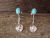 Navajo Indian Sterling Silver Turquoise Cowgirl Hat Dangle Post Earrings by McCarthy