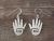 Hopi Indian Sterling Silver Petroglyph Hand Dangle Earrings by Timothy Mowa