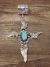 Navajo Sterling Silver & Turquoise Floral Feather Cross Pendant Signed Martinez