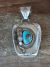 Navajo Sterling Silver & Turquoise Cow Girl Hat Pendant Signed T. Yazzie