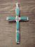 Zuni Indian Cast Sterling Silver Turquoise Cross Pendant by Quetawki