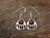  Navajo Indian Sterling Silver & Coral Bear Paw Dangle Earrings - Parker