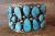 Navajo Indian Traditional Sterling Silver Turquoise Cluster Bracelet - Tom Lewis