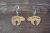 Navajo Indian Nickel Silver Arched Bear Dangle Earrings by Bobby Cleveland