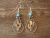 Navajo Indian Nickel Silver Turquoise & Coral Cactus Dangle Earrings - Tolta