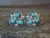 Zuni Sterling Silver Elegant Turquoise Shadowbox Post Earrings by Lonasee