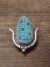 Zuni Indian Sterling Silver Turquoise Corn Maize Clip Pendant Pin - Bowekaty 