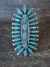 Navajo Indian Sterling Silver & Turquoise Cluster Needlepoint Ring by Nez - Size 7