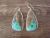 Navajo Indian Sterling Silver Turquoise Dangle Earrings by Verley Betone