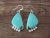 Native American Navajo Sterling Silver Turquoise Dangle Earrings by McCarthy