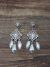 Small Navajo Sterling Silver Concho Post Dangle Earrings Signed Charlie