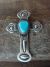 Navajo Indian Sterling Silver & Turquoise Cross Clip Pendant - M. Cayatineto