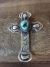 Navajo Indian Sterling Silver & Turquoise Cross Clip Pendant - M. Cayatineto