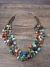 Navajo Indian Multi Gemstone 4 Strand Heishi Link Necklace by Helen Tsosie