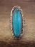 Navajo Indian Sterling Silver Turquoise Ring by Garcia - Size 9