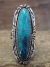 Navajo Indian Sterling Silver Turquoise Ring by Garcia - Size 6
