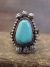 Navajo Indian Sterling Silver Turquoise Ring Signed Dawes - Size 9