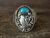 Navajo Sterling Silver Turquoise Eagle Ring by Saunders -  Size 11.5