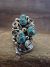 Navajo Indian Sterling Silver Turquoise Floral Ring by Largo - Size 8