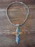 Sterling Silver Navajo Pearl Turquoise & Spiny Cross Necklace by Yellowhair