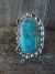 Navajo Indian Sterling Silver Turquoise Ring by Nez - Size 9.5