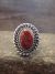Navajo Indian Sterling Silver Spiny Oyster Ring by Martinez - Size 7.5