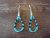 Santo Domingo Hand Beaded Turquoise Loop Heishi Dangle Earrings by Ramona Bird