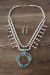 Navajo Turquoise Coral Reversible Squash Blossom Necklace Set - NC
