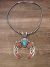 Sterling Silver Navajo Pearl Turquoise & Coral Naja Necklace Signed - Lewis