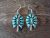 Navajo Sterling Silver Turquoise Squash Blossom Dangle Earrings - Williams