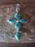 Zuni Indian Jewelry Sterling Silver Chrysocolla Cross Pendant Jonathan Shack 
