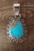 Navajo Indian Jewelry Sterling Silver Turquoise Pendant - Harold Joe