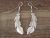 Native American Indian Jewelry Sterling Silver Feather Earrings