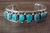 Navajo Indian Jewelry Sterling Silver Turquoise Row Bracelet - M. Thompson