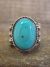 Navajo Sterling Silver & Turquoise Feather Ring Signed Betone - Size 5.5