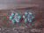 Zuni Indian Sterling Silver Turquoise Cluster Post Earrings - Lastiyano