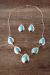 Native American Sterling Silver Turquoise Earrings & Necklace Set! Russel Wilson