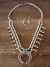 Genuine Small Navajo Sterling Silver Sleeping Beauty Turquoise Squash Blossom Necklace Set - LFK