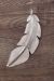Navajo Hand Stamped Silver Feather Pendant - Long