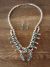 Genuine Small Navajo Sterling Silver Turquoise Squash Blossom Necklace Set - PG
