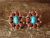 Navajo Indian Sterling Silver Coral Turquoise Post Earrings! LFK
