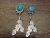 Navajo Sterling Silver Turquoise Feather Post Earrings - Spencer