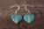 Zuni Sterling Silver Turquoise MOP Inlay Heart Earrings Jonathan Shack 