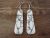 Navajo Indian Sterling Silver Howlite Slab Earrings - Garcia