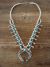 Genuine Small Navajo Sterling Silver Turquoise Squash Blossom Necklace Set Signed PG
